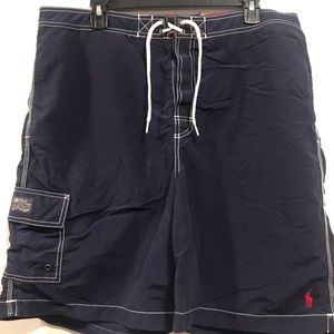 Polo Ralph Lauren navy w/red swim shorts great condition XL